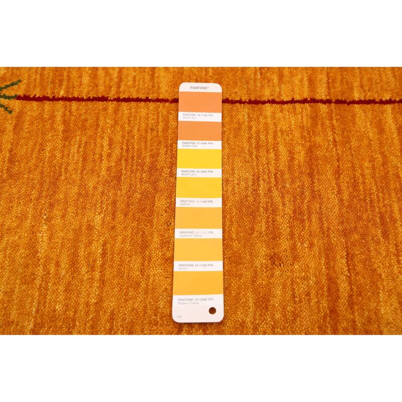 ECARPETGALLERY Hand Loomed Kashkuli Gabbeh Dark Gold Wool Rug - 8'3 x 9'9