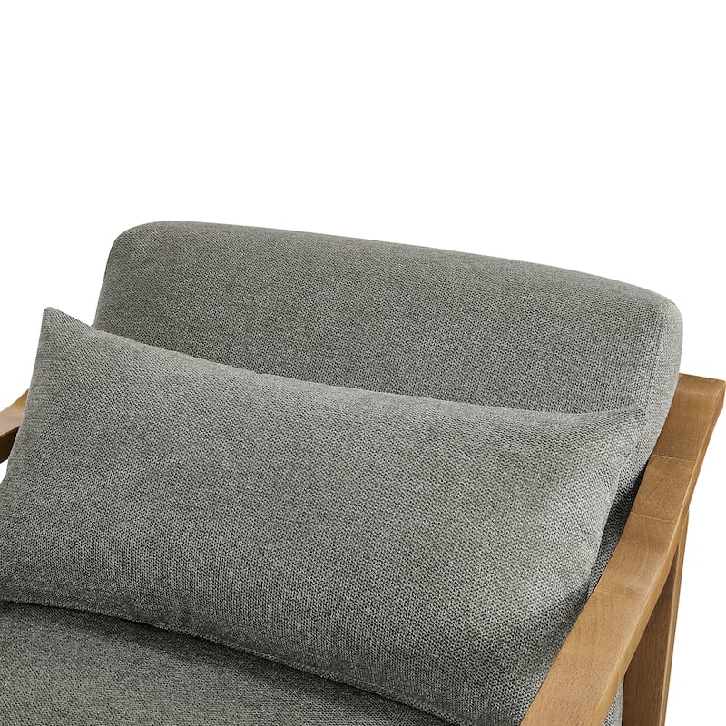 Rhyl Wood Arm Accent Chair with Lumbar Accent Pillow by Greyson Living