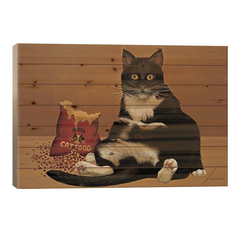 Felini Bean Birkenseer Print On Wood by Lowell Herrero - Multi-Color - 26x40x1.5