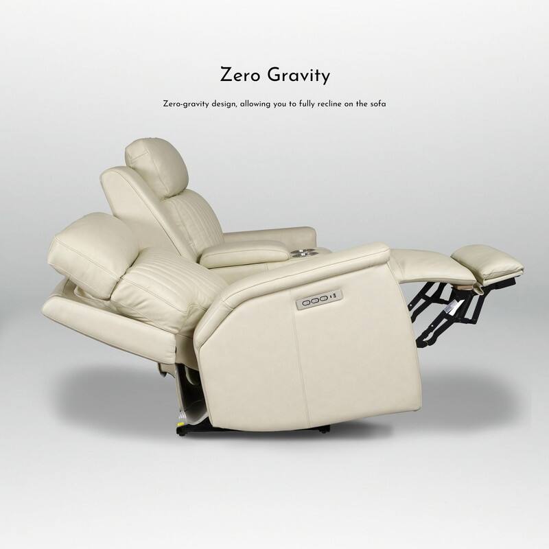 73'' Leather Zero Gravity Power Reclining Loveseat with Power Headrest and Power Lumbar,USB&USB-C Port