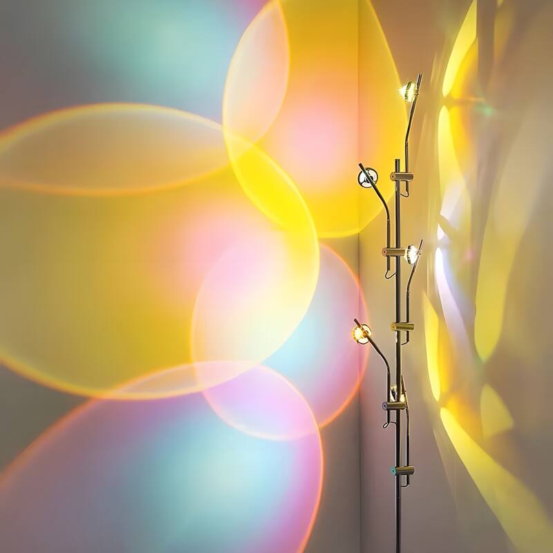 Multi Head Halo Projector Floor Lamp with RGB Filters - 71" H