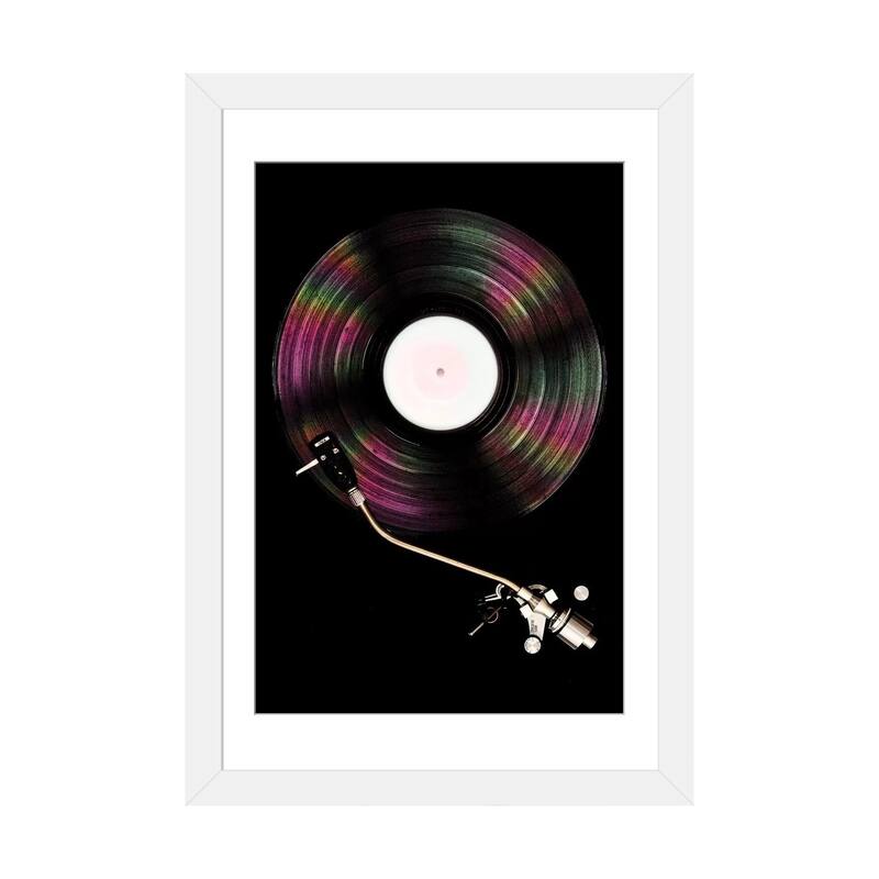 iCanvas "Spinning Record Portrait Colour" by Tom Quartermaine - White - 24x16x1