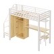 preview thumbnail 44 of 47, Full-Size Metal Loft Bed with Built-in Wardrobe, L-Shaped Desk, Charging Ports, and Multi-Layer Storage Shelves