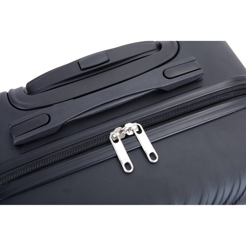 4-Piece, Modern Lightweight Luggage with Adjustable Pull Rod and 360° Airplane Wheels, for Boarding Travel, Black