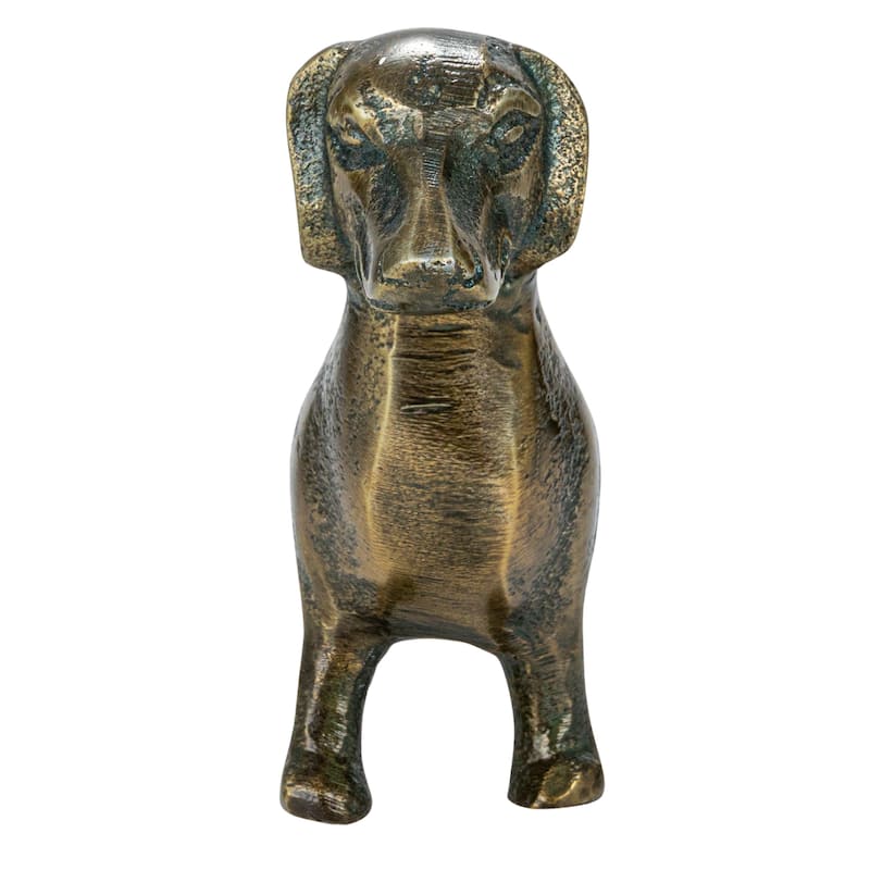 Antique Cast Aluminum Dachshund Accent Décor - 6.5"L x 1.5"W x 3.5"H