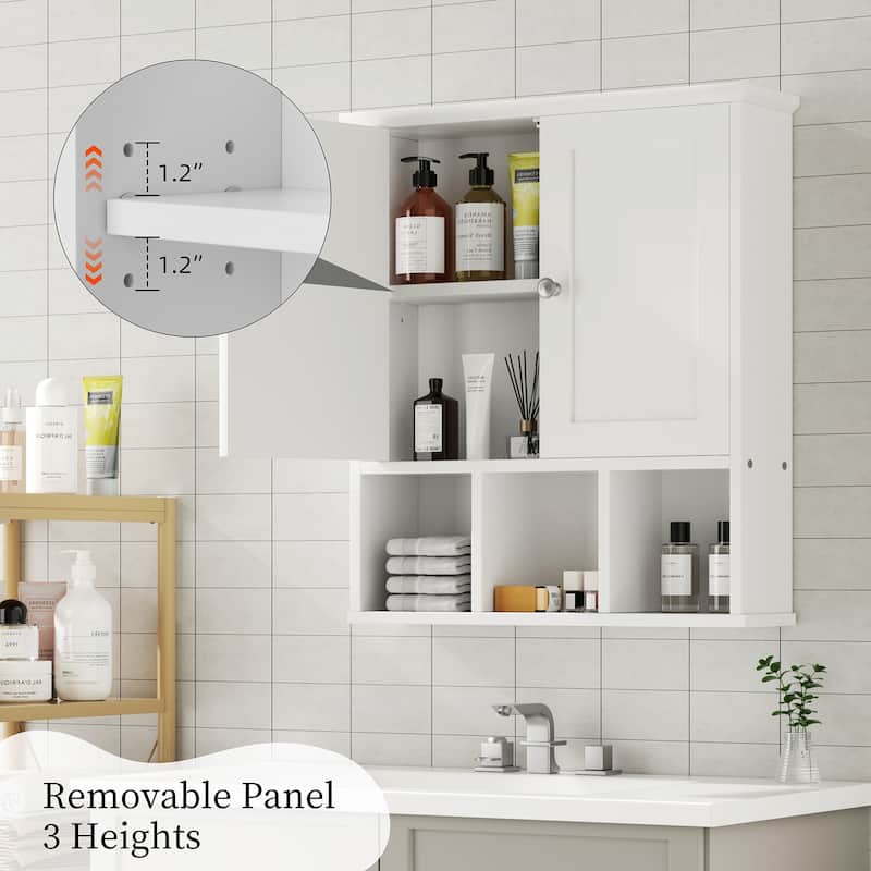 2-Door Wall-Mounted Bathroom Cabinet with Storage Space for Bathroom, Kitchen, or Office