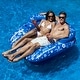 preview thumbnail 6 of 4, 58" Inflatable Tropical Print Double Swimming Pool Lounger