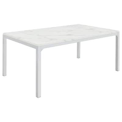 Athena Chrome Rectangle Dining Table with Marble Top