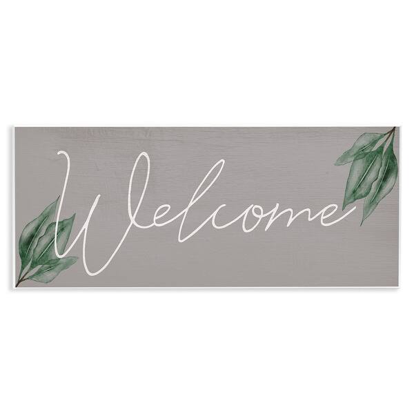 Stupell Welcome on Grey with Herbs Wall Plaque Art Design By Lil' Rue ...