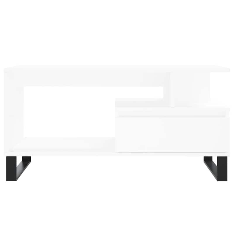 vidaXL Coffee Table White Engineered wood, metal Medium Coffee Table - 19.3 x 35.4 x 17.7 in