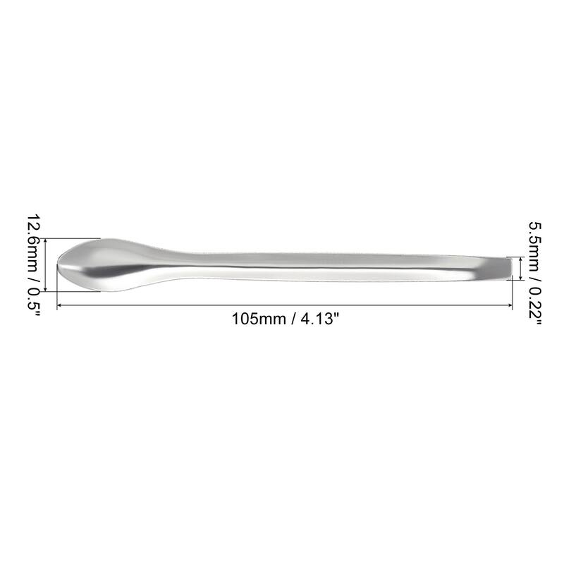 30Pcs 4.13" Silver 201 Stainless Steel Micro Lab Spoons for Powders Sampling - Silver Tone