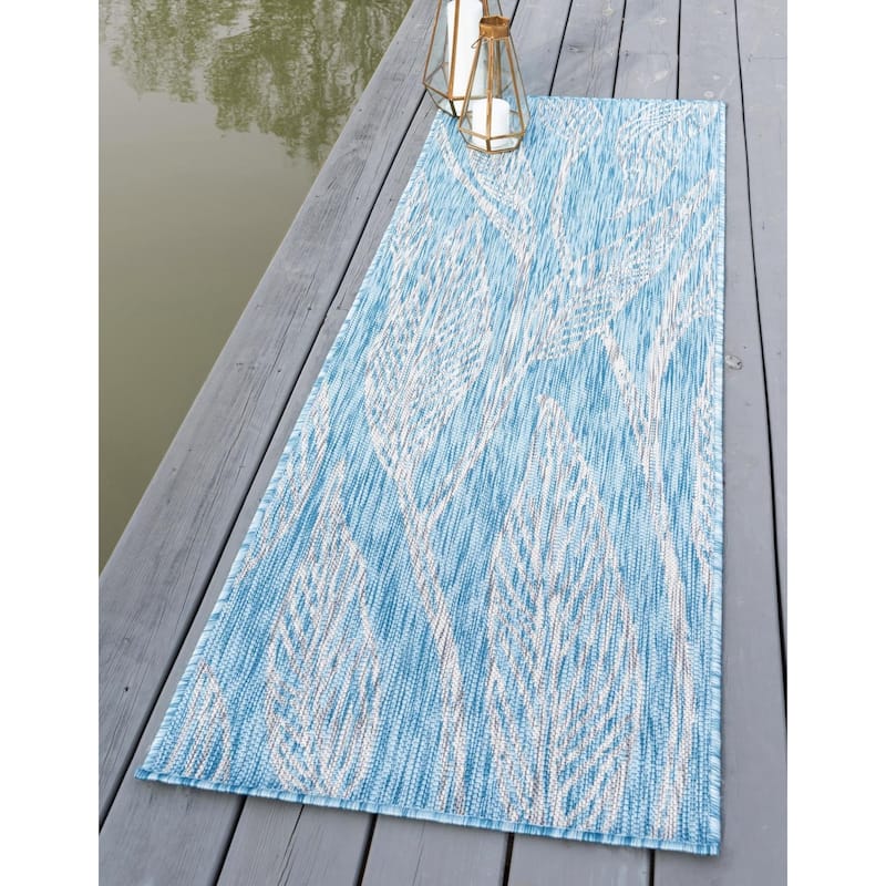 Outdoor Turgh Collection Area Rug - Light Aqua - 2'x6'