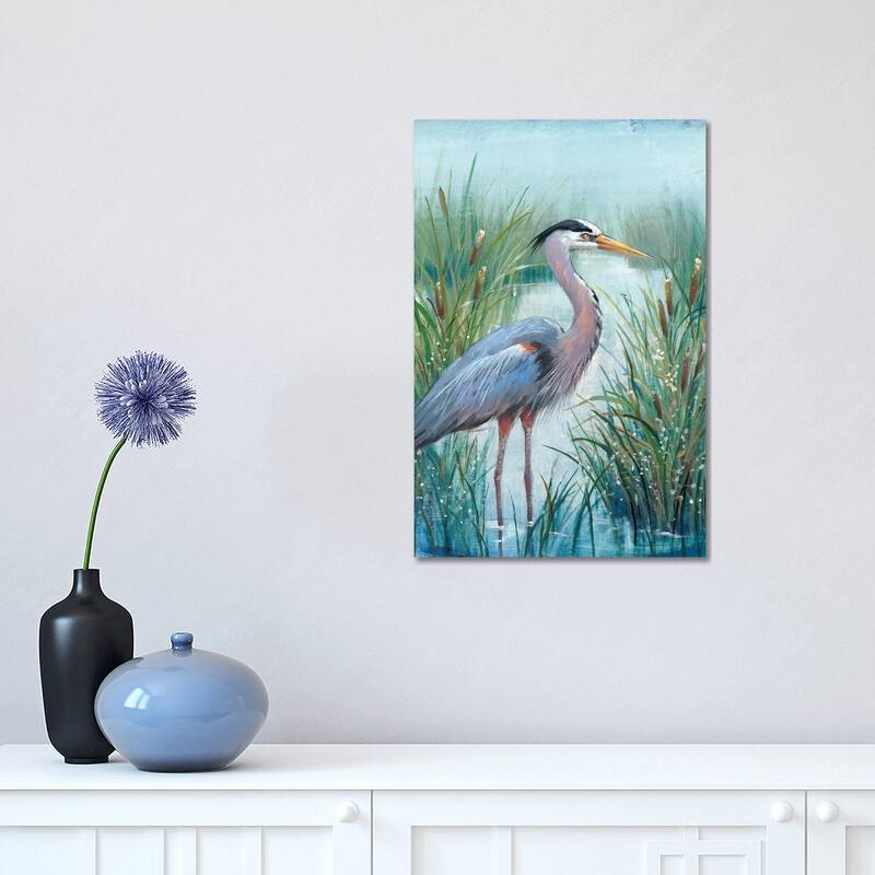 iCanvas "Marsh Heron I" by Tim OToole Canvas Print - 18x12x1.5