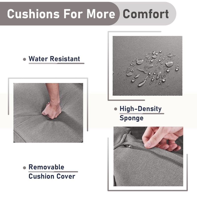 Fire Pit Table with Outdoor Patio Chairs Brown-Grey - Brown