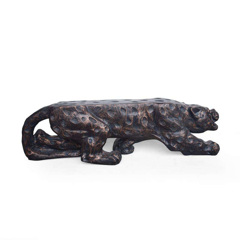 Roomfitters Leopard Lightweight Concrete Bench, Modern Outdoor Accent Seating, Copper