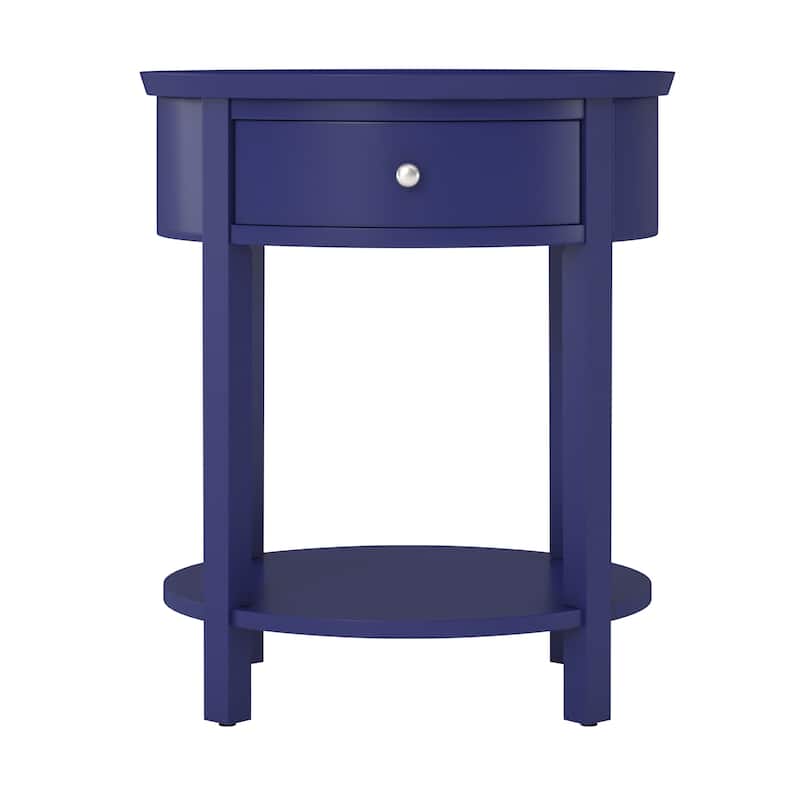 Fillmore 1-Drawer Oval Wood Shelf Accent End Table by iNSPIRE Q Modern