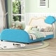 preview thumbnail 14 of 48, Cute Upholstered Bed Frame Cloud-Shaped Blue - Full