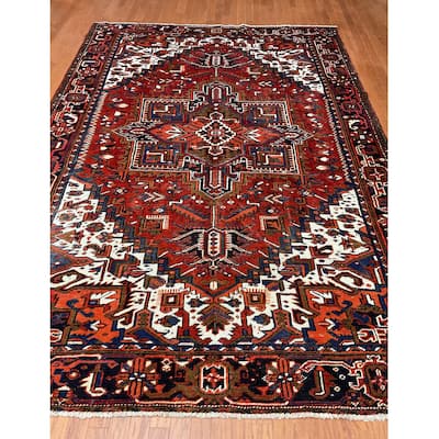 HERAT ORIENTAL Handmade Fine Heriz Wool Rug - 7' x 11'
