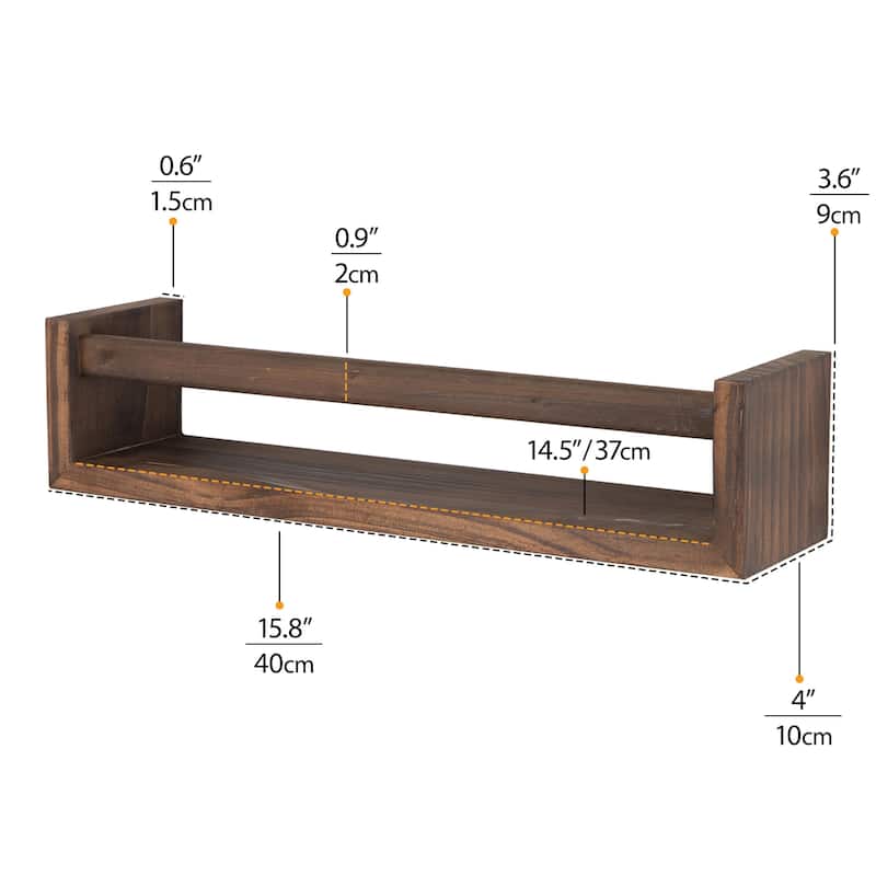 Wallniture Utah Wood Wall Shelves for Book and Toy Storage (Set of 2)