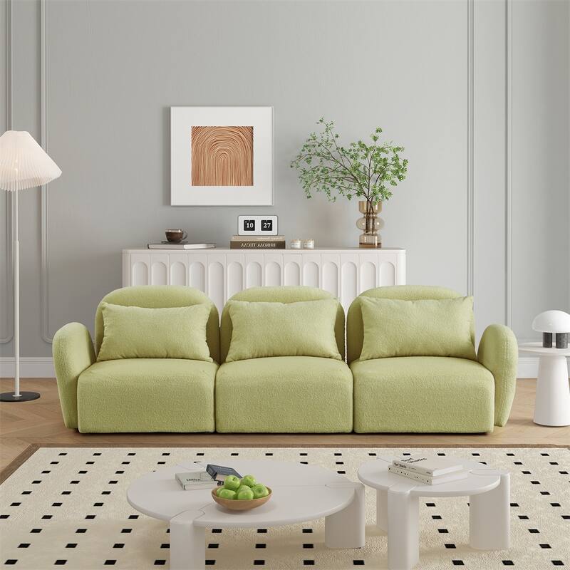 Living Room Furniture Three Seat Lazy Sofa Teddy Fabric