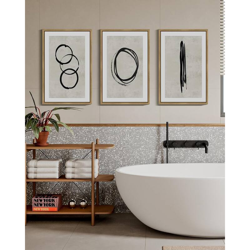 Minimalist Lines Framed Canvas Painting Artwork