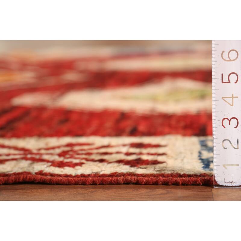 Red Moroccan Oriental Area Rug Handmade Wool Carpet - 6'9" x 9'10"