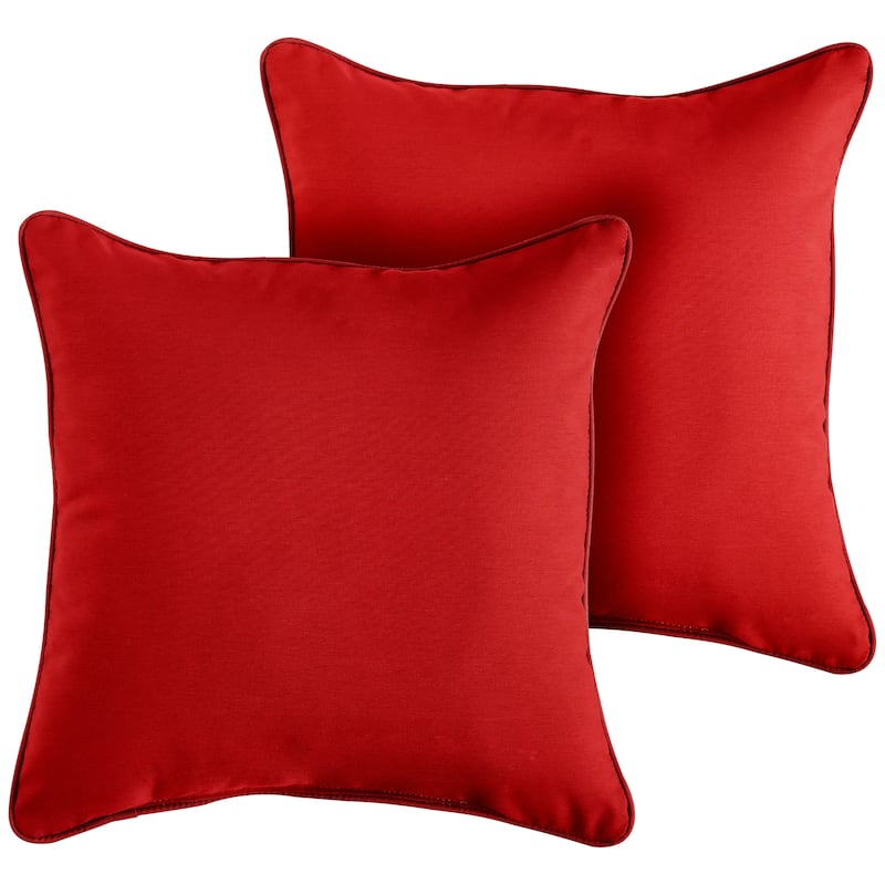 Sorra Home Sunbrella Canvas Jockey Red Corded Indoor/ Outdoor Pillow Set