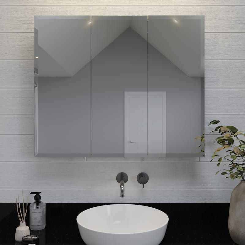 Croydex Texoma Bathroom Storage Medicine Cabinet, Easy Install, Surface Mount, 36W x 30H