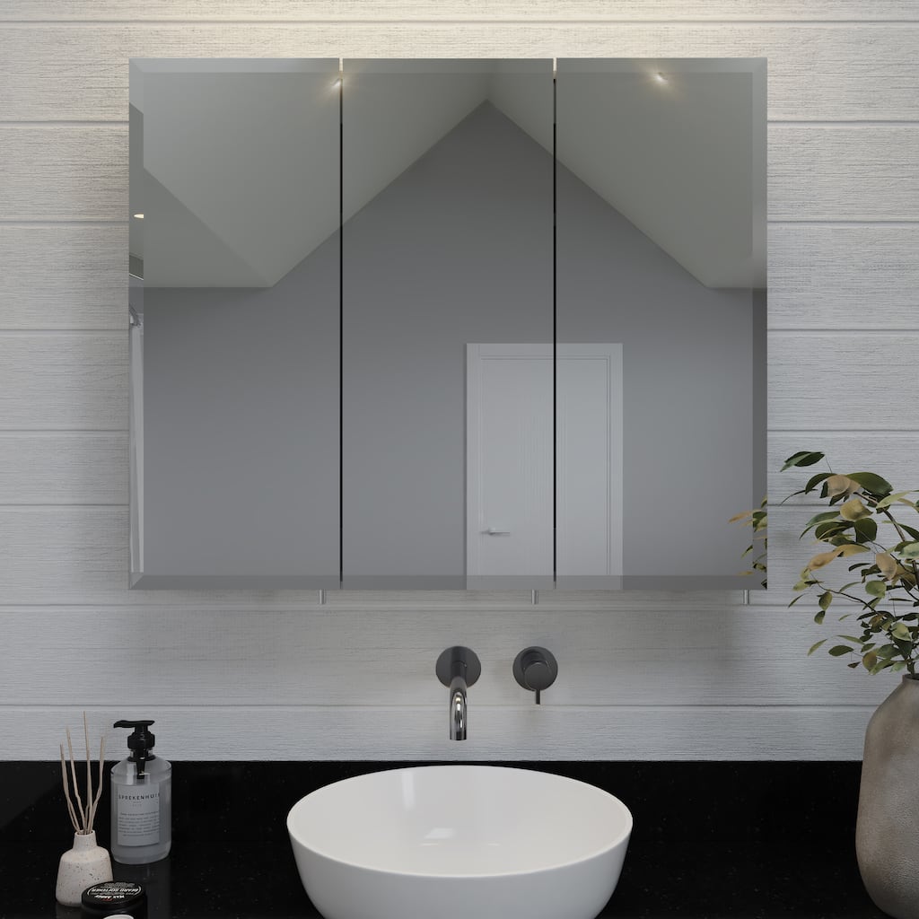 Croydex Texoma Bathroom Storage Medicine Cabinet, Easy Install, Surface Mount, 36W x 30H