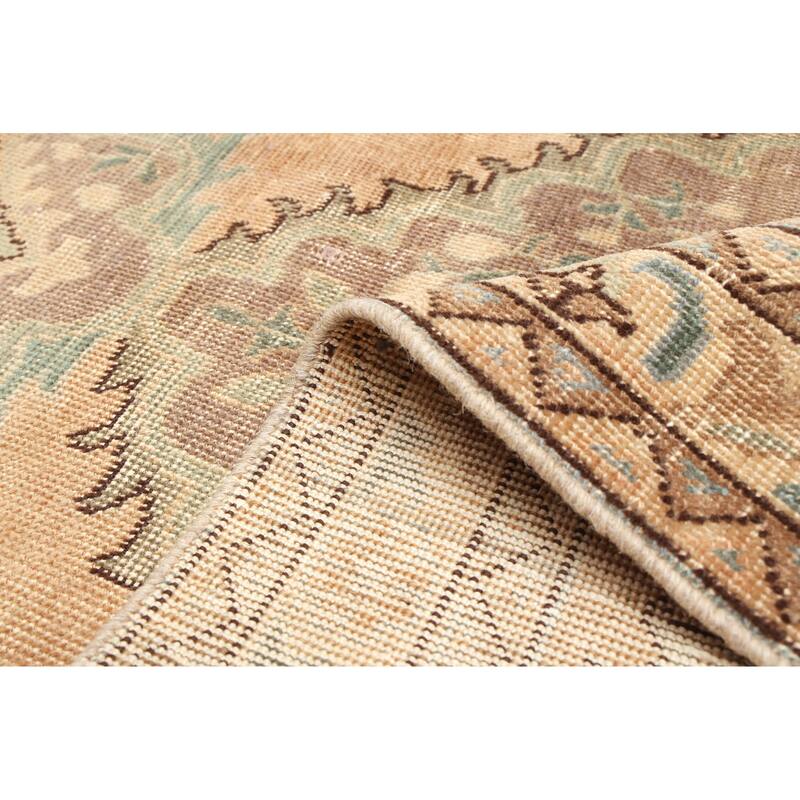 ECARPETGALLERY Hand-knotted Antalya Vintage Tan Wool Rug - 3'9 x 9'6