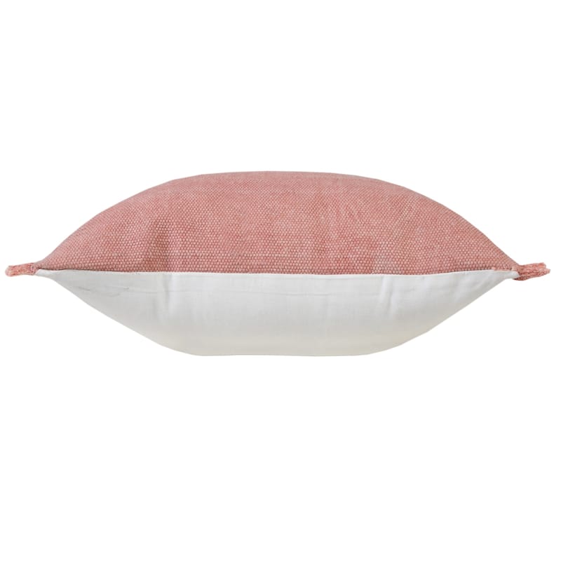 HomeRoots 20" X 20" Dusty Rose Pink And Muted Clay 100% Cotton Zippered Pillow