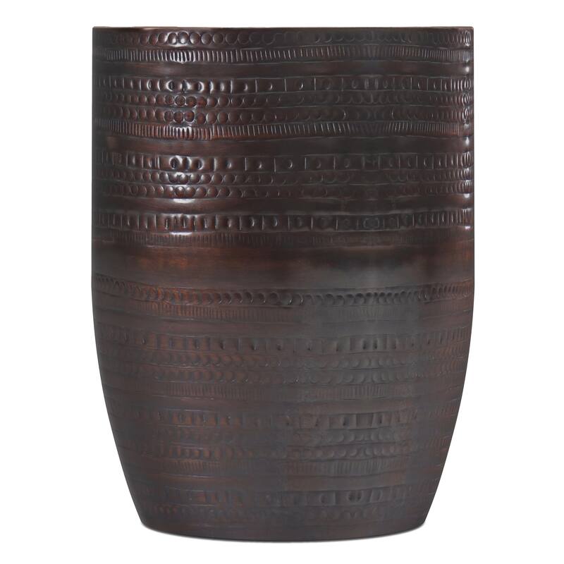 WYNDENHALL Jean 15" Wide Tribal Pattern Metal Accent Table & Assembled - 15"w x 15" d x 20" h
