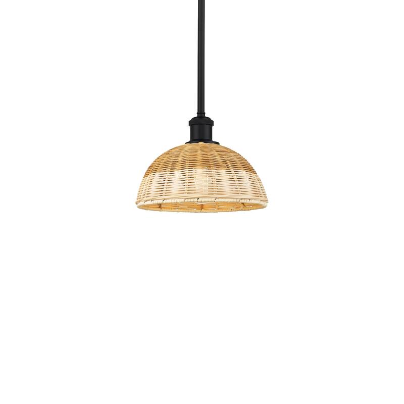 Innovations Lighting 516-1S-8-9 Bristol Natural II Pendant Bristol - Matte Black / Natural