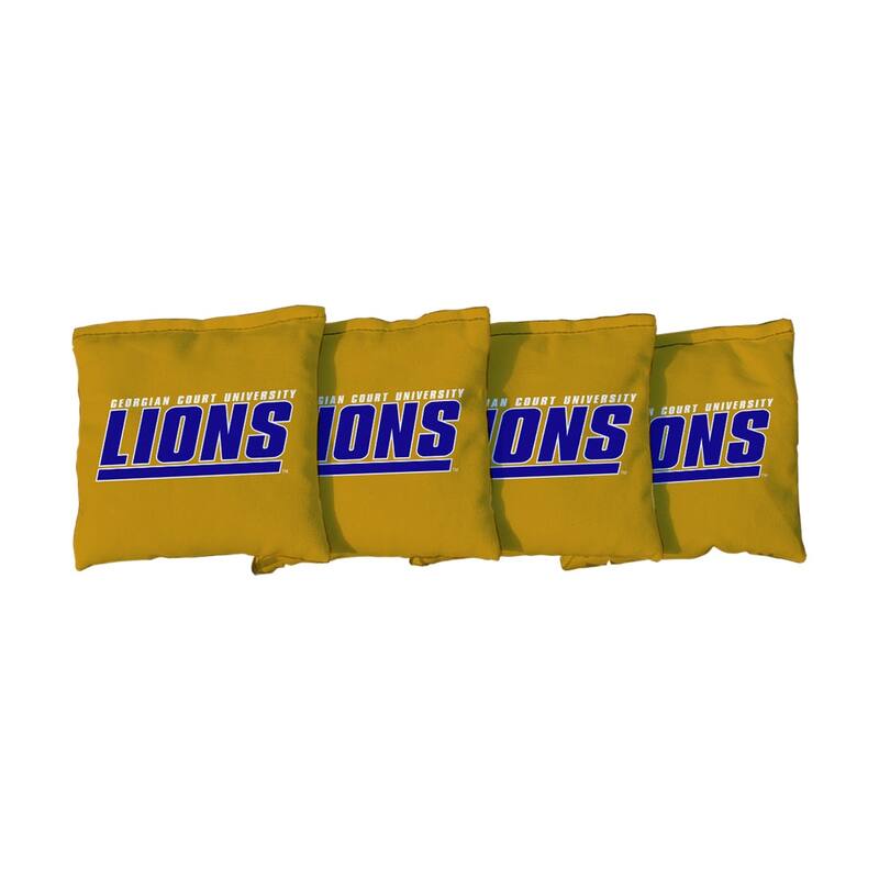 Georgian Court Lions Gold Cornhole Bags - All-Weather Resin Filled