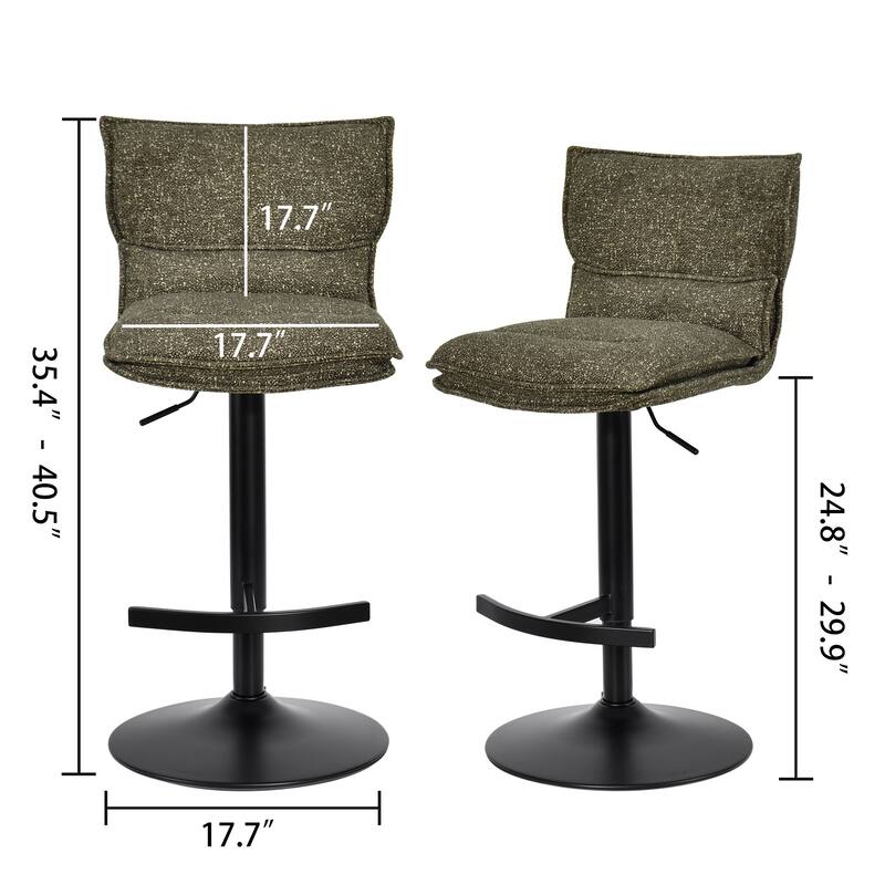 Swivel Adjustable Height with Armless Bar Stools