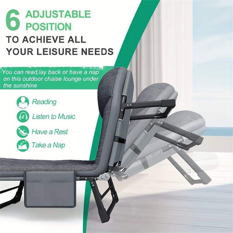 Portable Folding Camp Bed with Mattress, Multi-Functional Nap Cot