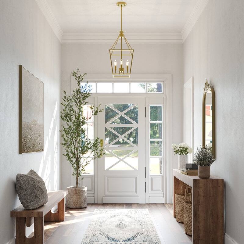Acroma - 4 Light Dimmable Lantern Geometric Chandelier - N/A