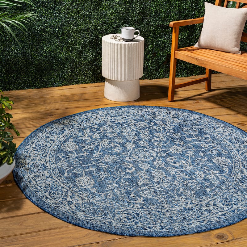 JONATHAN Y Sinjuri Bohemian Textured Weave Floral Indoor/Outdoor Area Rug