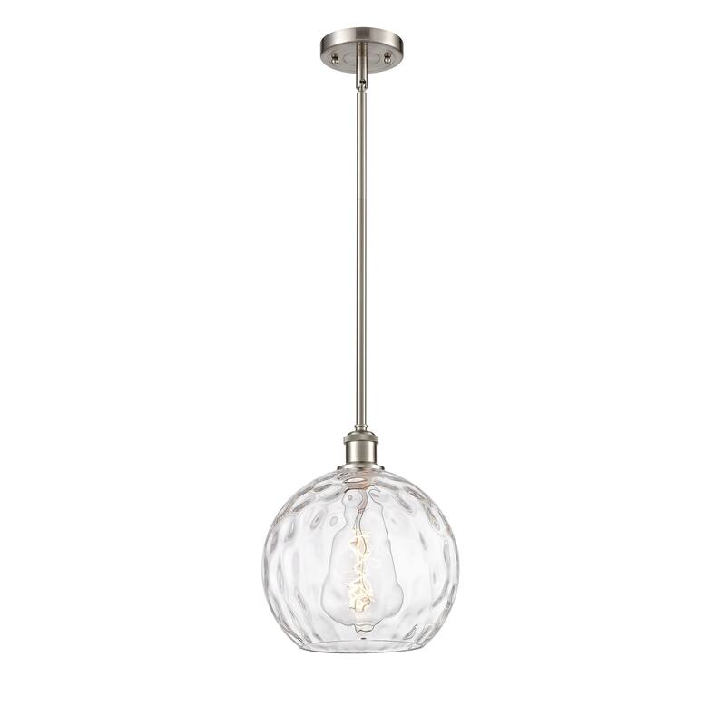 Innovations Lighting Athens Water Glass 1 Light 10" Mini Pendant - Brushed Satin Nickel