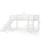 preview thumbnail 3 of 8, Gymax Twin Size Loft Bed with Slide Wood Low Sturdy Loft Bed Bedroom
