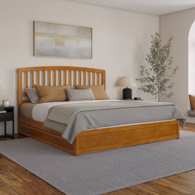 Lucia Platform Bed with Panel Footboard and Twin XL Trundle