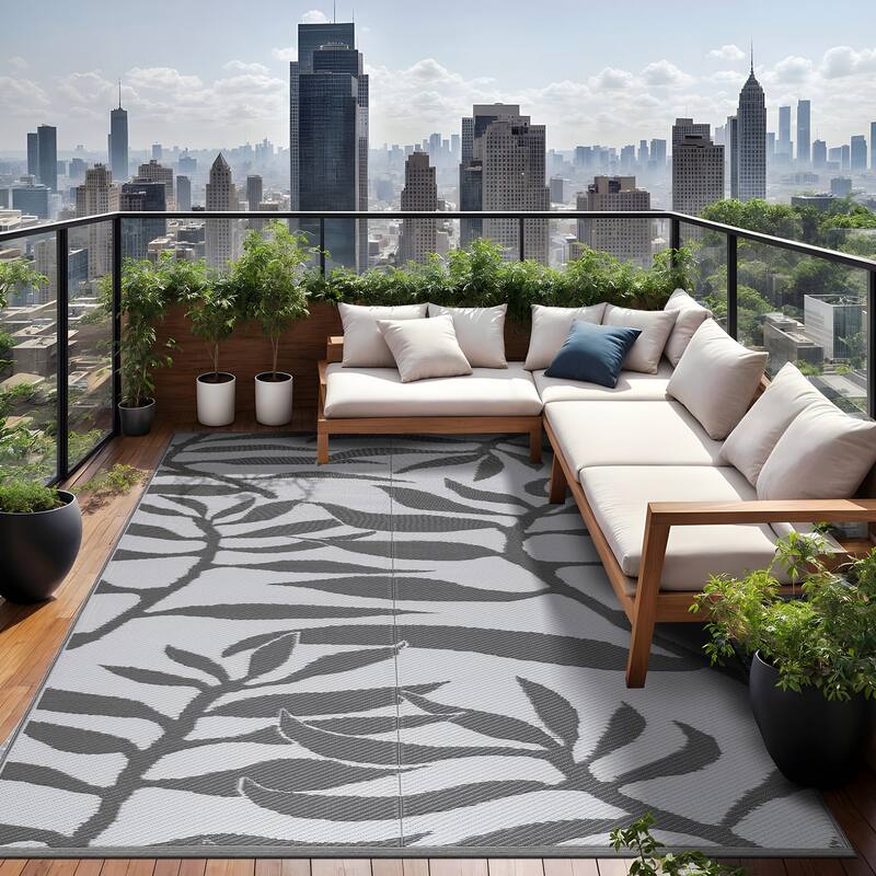 Beverly Rug Reversible Mats Plastic Outdoor Rug for Camping, Patio, Backyard, RV, Picnic, Deck