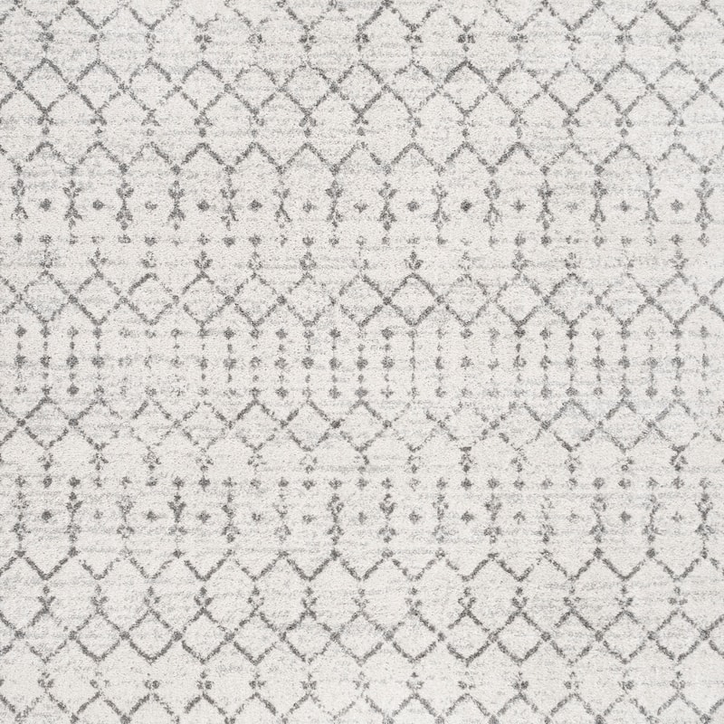 JONATHAN Y Modern HYPE Boho Vintage Diamond Area Rug - 8' Square - Cream/Gray