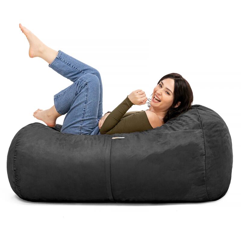 Jaxx 4' Lounger Bean Bag Chair - Black