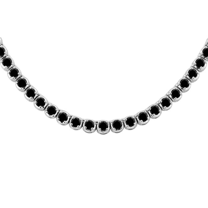 Auriya 15ctw Black Diamond Tennis Necklace 14k Gold - 22-Inch