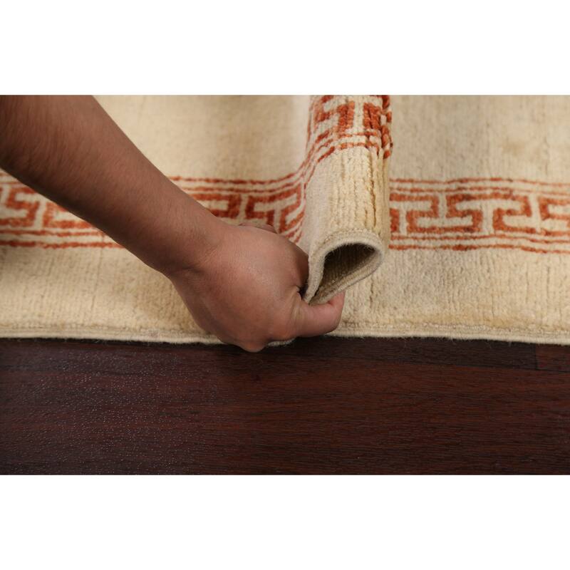 Geometric Bordered Oriental Gabbeh Kashkoli Wool Area Rug Hand-knotted - 3'1" x 5'1"