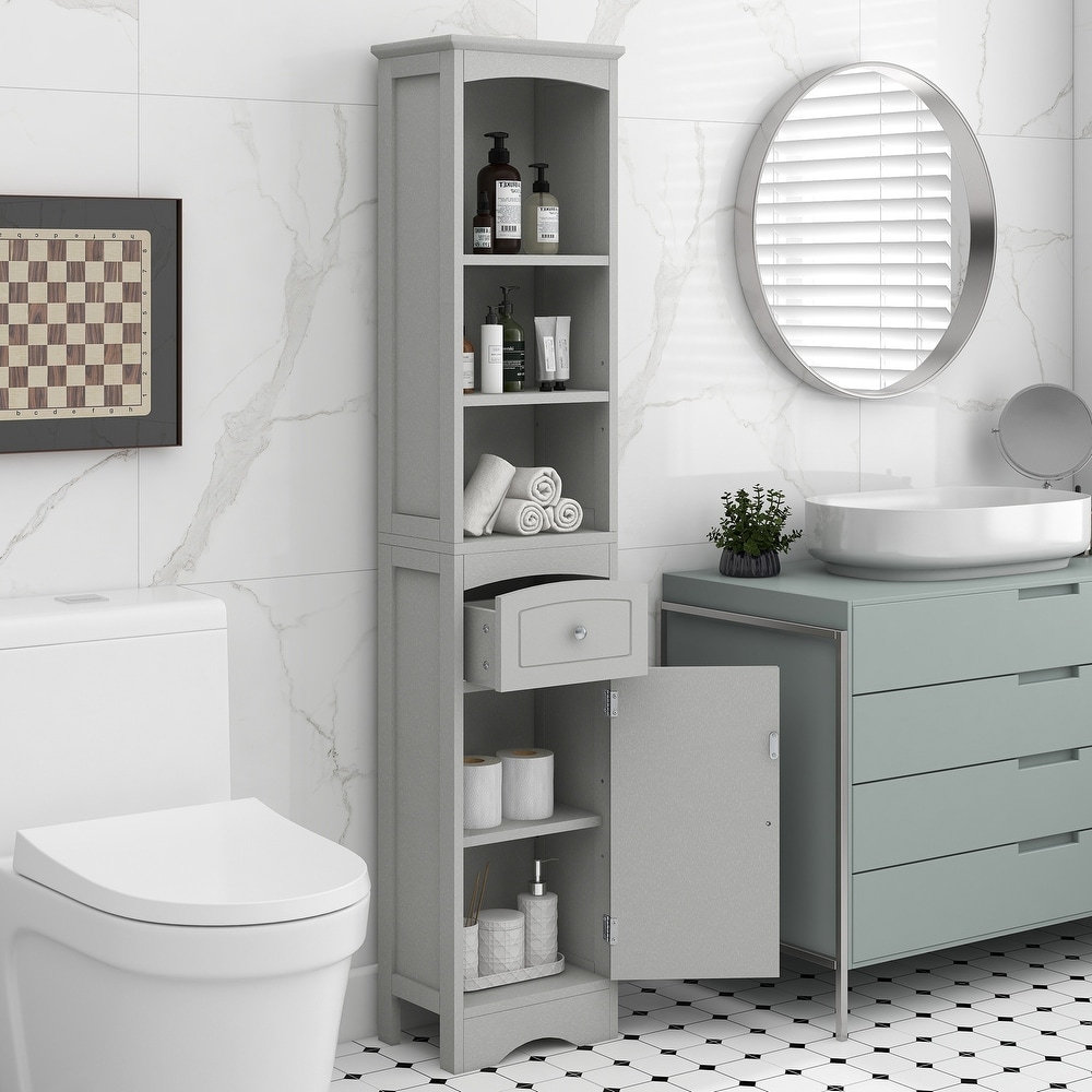 Basicwise Wall Mount Bathroom Mirrored Storage Cabinet With Open Shelf  2  Adjustable Shelves Medicine Organizer Storage Furniture (white) : Target