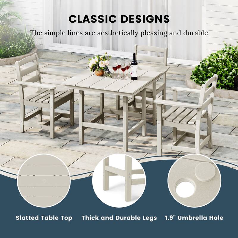 Polytrends Shoreside 5-Piece Arm Chair Dining Set