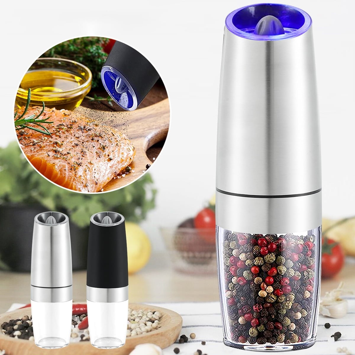 Electric Salt and Pepper Grinder - White