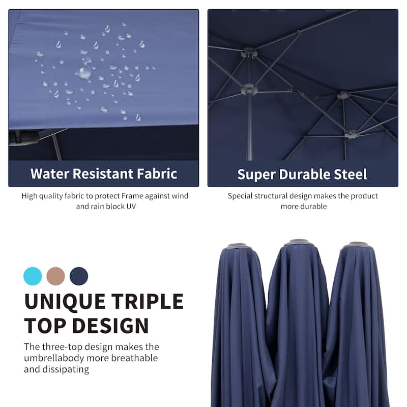 Autlaycil 13 ft Patio Umbrella with Crank For Outdoor Umbrella Base Included